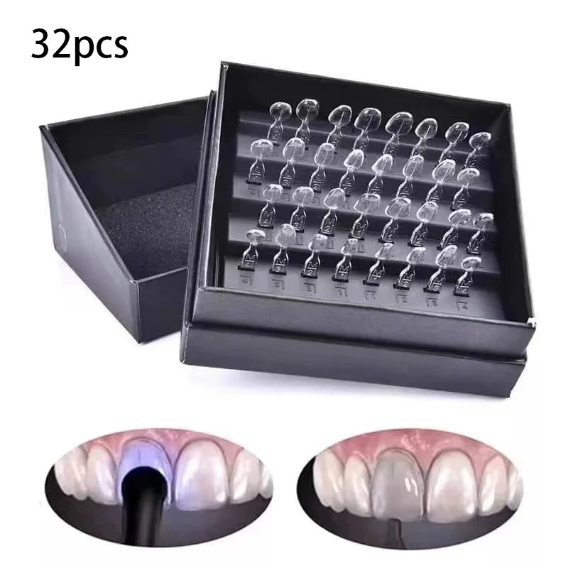 Teeth Whitening Moulds - 歯科用金型セット,複合材料,光修理用充填キット,フロント歯,歯科技工所ツール,32個/セット