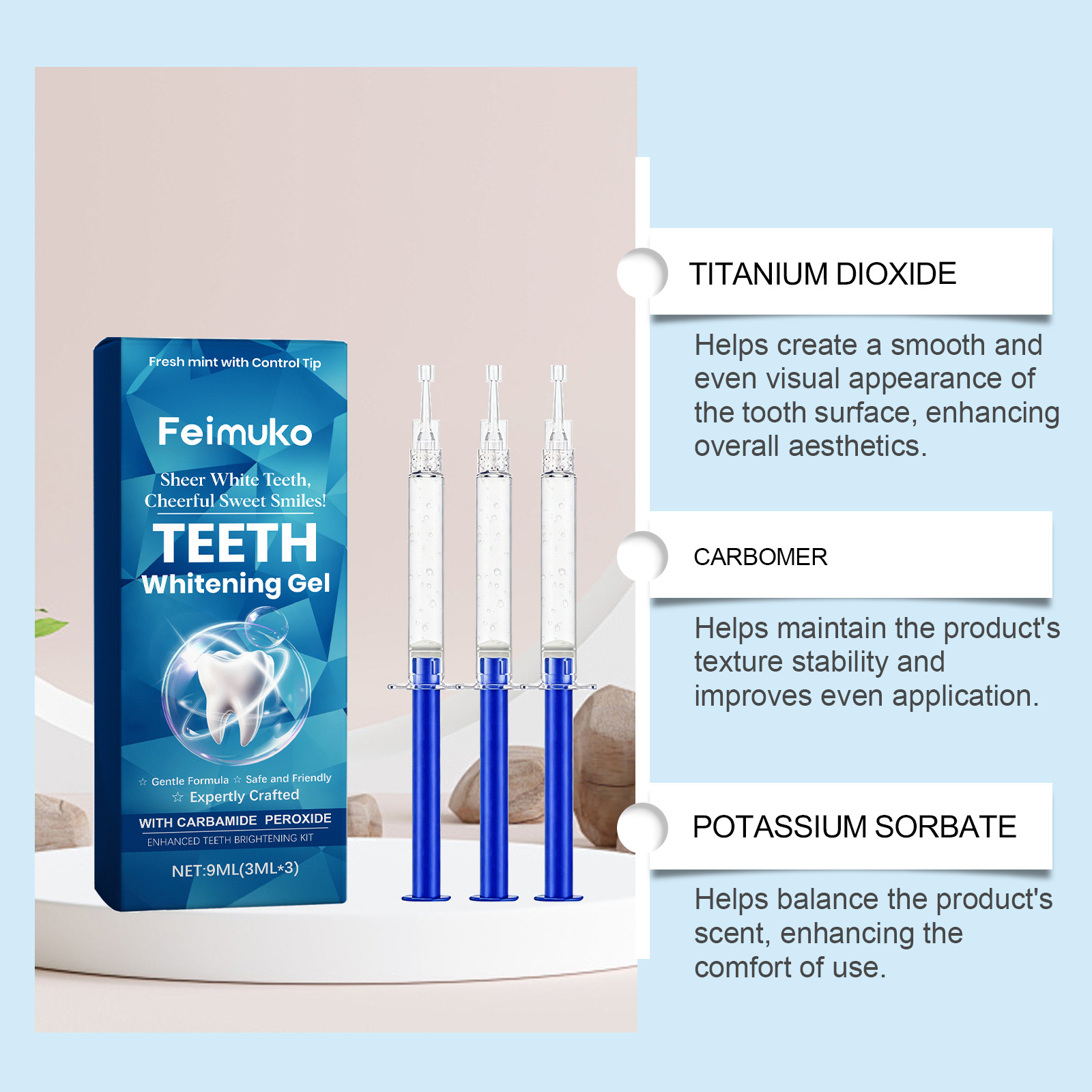 フェイムコ 歯のホワイトニングジェル 3個入りセット フレッ - Teeth Whitening Kit のレビューと価格