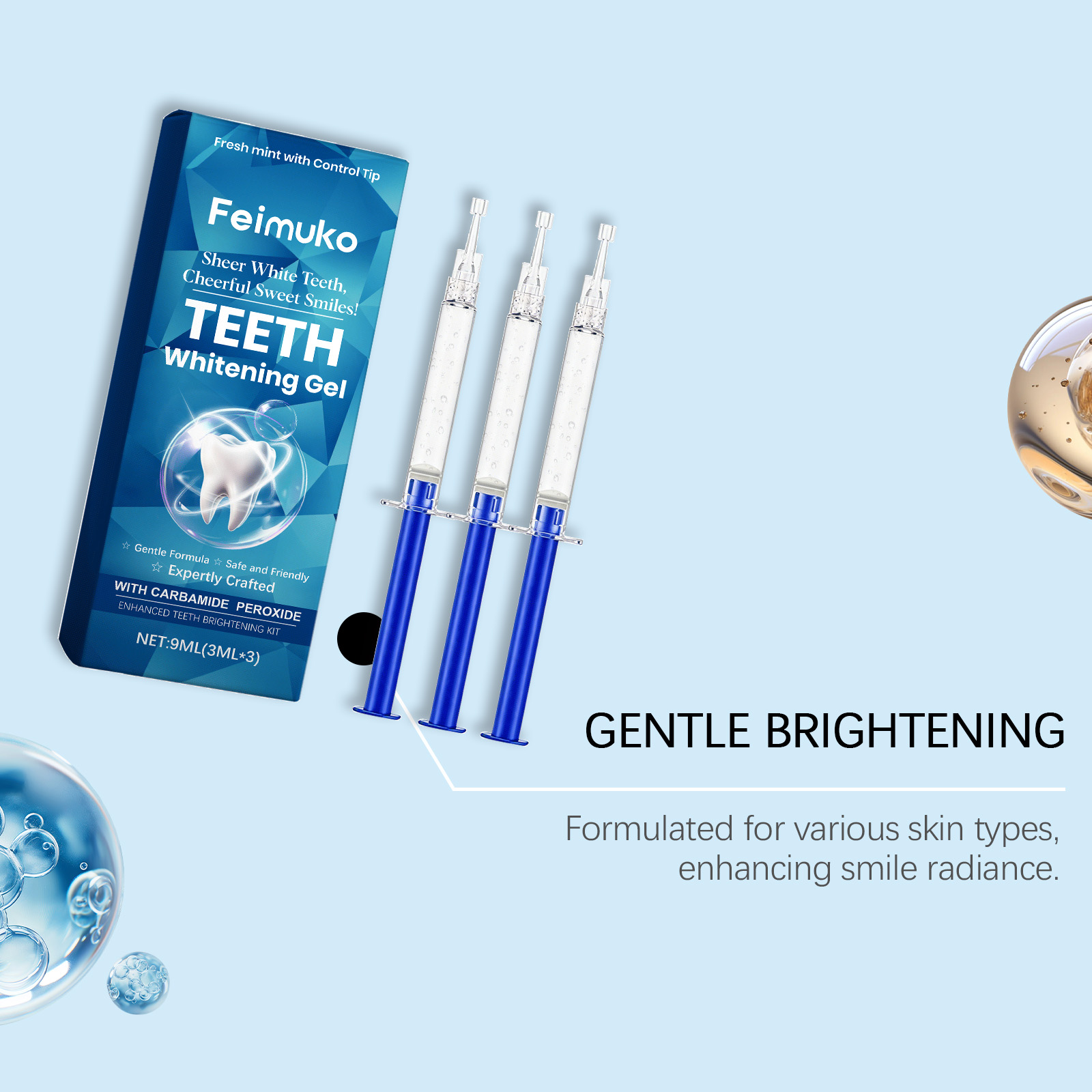 フェイムコ 歯のホワイトニングジェル 3個入りセット フレッ - Teeth Whitening Kit のレビューと価格