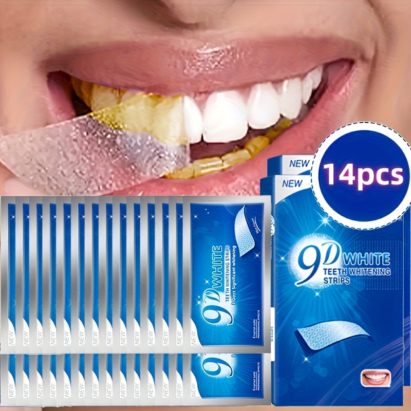 1箱（14枚入り）9D歯のホワイトニングジェルストリップ、デ - Teeth Whitening Near Me のレビューと価格